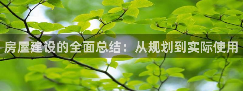 意昂3集团：房屋建设的全面总结：从规划到实际使用