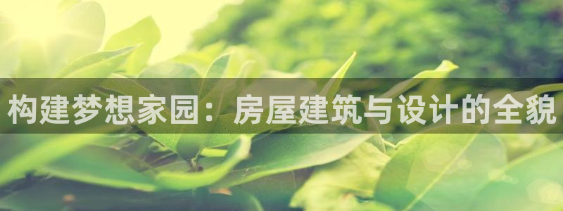 海南意昂体育3：构建梦想家园：房屋建筑与设计的全貌