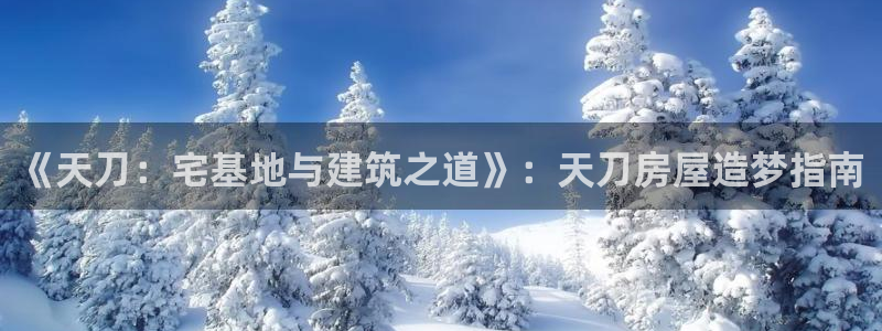 意昂体育3娱乐：《天刀：宅基地与建筑之道》：天刀房屋造梦指南