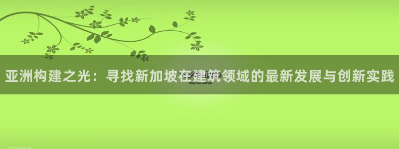 意昂体育3招商电话号码查询：亚洲构建之光：寻找新加坡在建筑领域的最新发展与创新实践